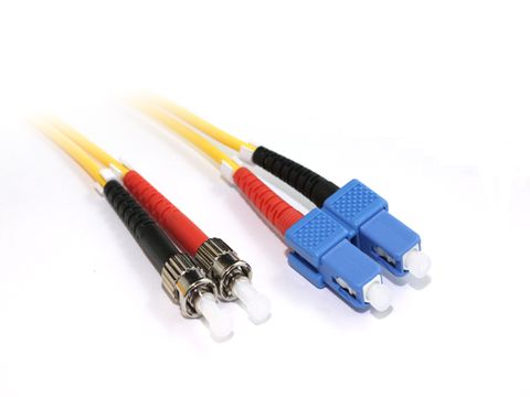 SC to ST OS2 Single Mode Duplex Patch Lead 2 Metre