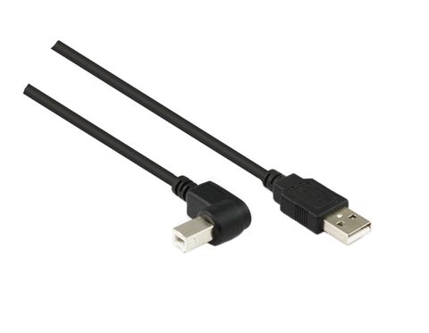 2m USB type A straight to USB-B right angle