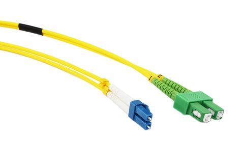 LC to SCA OS2 Single Mode Duplex Premium Fibre Patch Lead 25 Metre