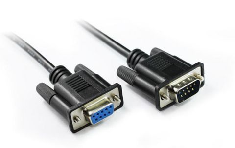 5M DB9M-DB9F Serial Extension Cable in Black