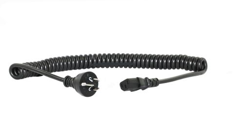 5M Wall To C13 Curly Power Cable  3x 1.0mm2
