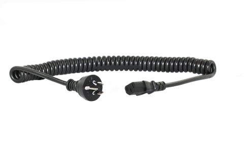 3M Wall To C13 Curly Power Cable  3x 1.0mm2