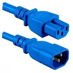 C15 to C14 IEC blue high temperature power cable - 1.5M