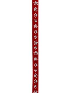 Paw Print Ribbon - Red - 1/4" - 100 yards per roll