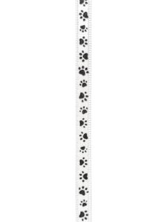 Paw Print Ribbon - White - 1/4" - 100 yards per roll