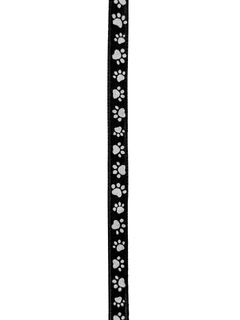 Paw Print Ribbon - Black - 1/4" - 100 yards per roll