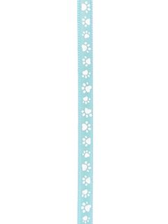 Paw Print Ribbon - Aqua - 1/4" - 100 yards per roll