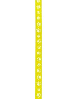 Paw Print Ribbon - Yellow - 1/4" - 100 yards per roll