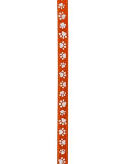 Paw Print Ribbon - Orange - 1/4" - 100 yards per roll