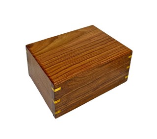 Premium Plain w/ Brass Corners Acacia Urn - Medium and Large, 10 pcs each