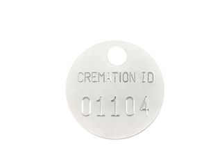 SS Cremation ID tag - Generic - 1 1/4" Round - Shiny Finish