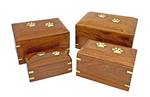 Round Top Brass Paw Print Urn