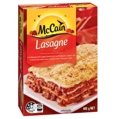 Entree Lasagne 10 X 400G Mccains
