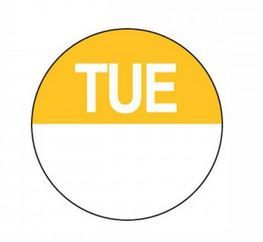 Sticker Day Dot Tuesday Removable Circle 500S