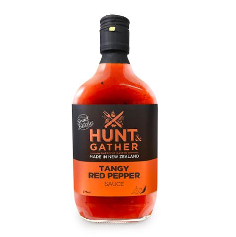 HUNT & GATHER BBQ SAUCE- TANGY RED PEPPER 375ML