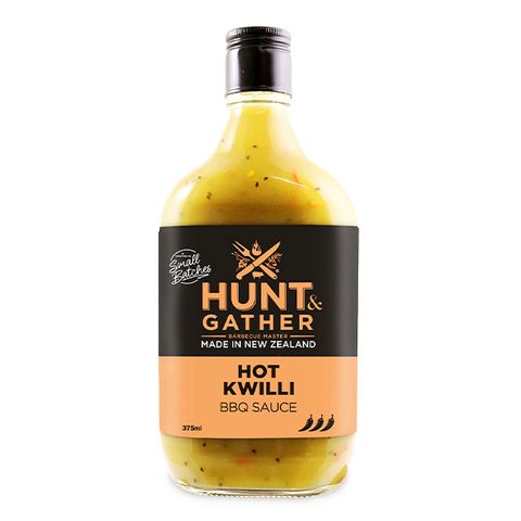 HUNT & GATHER BBQ SAUCE-HOT KWILLI 375ML