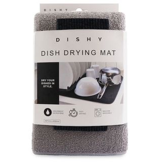 DISHY DISH DRY MAT GREY 40.6 X 45.7CM