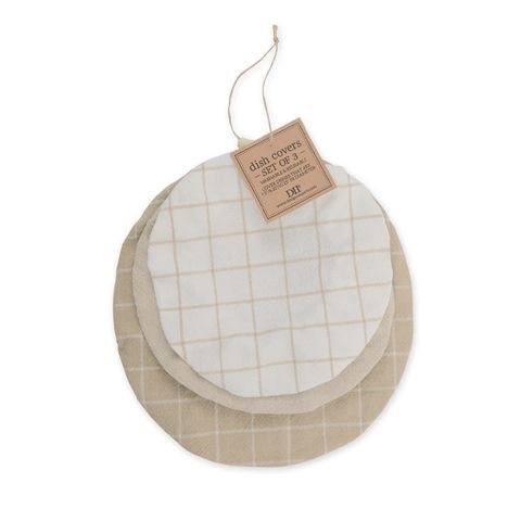 DII DISH COVER SET OF 3 - FEATHER GREY