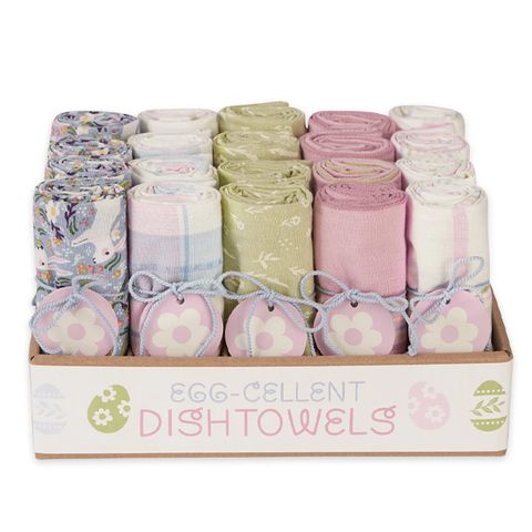 DII HOPPY EASTER DISH TOWEL 20PK-ASS