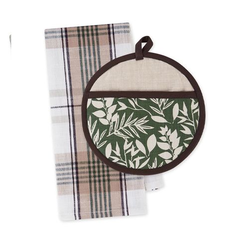 DII GARDEN GREENS OVEN POTHOLDER GIFT SET
