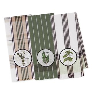 DII HERB GARDEN EMBELLISHED DISH TOWELS 12PK