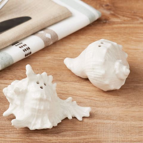DII CERAMIC SEASHELLS SALT & PEPPER SET