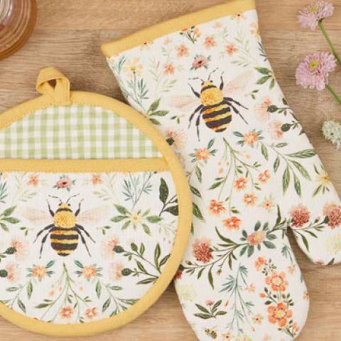 DII HONEY BEE MEADOW OVEN MITT