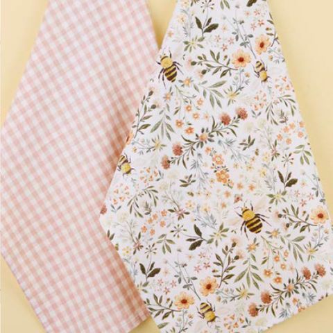 DII HONEY BEE MEADOW DISH TOWEL 2PK