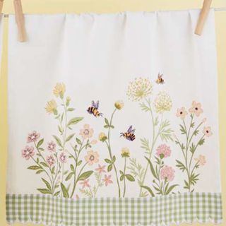 DII SPRING WILDFLOWERS EMBELLISHED DISH TOWEL