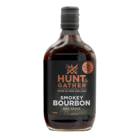 HUNT & GATHER BBQ SAUCE-SMOKEY BOURBON 375ML