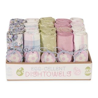 DII HOPPY EASTER DISH TOWEL 20PK-ASS