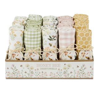 DII HONEY BEE MEADOW DISH TOWEL 20PK-ASS