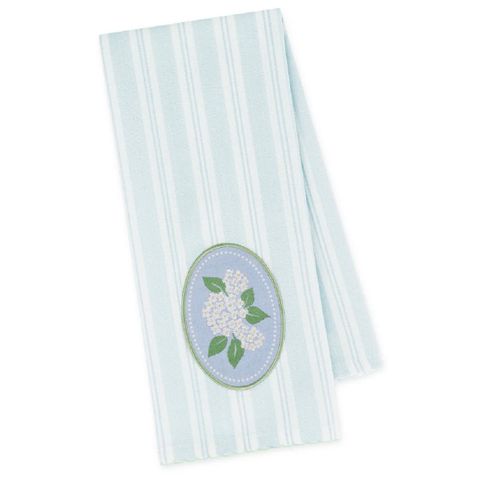 DII WHITE HYDRANGEA EMBELLISHED DISH TOWEL