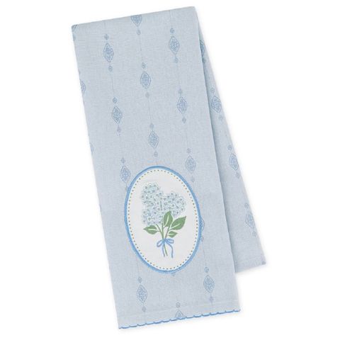 DII BLUE HYDRANGEA EMBELLISHED DISH TOWEL