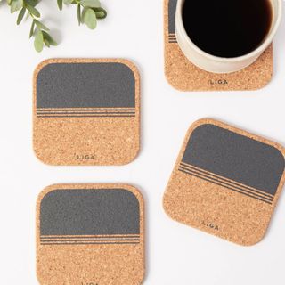 LIGA ORGANIC SQ COASTER  SET 4 - ROCK