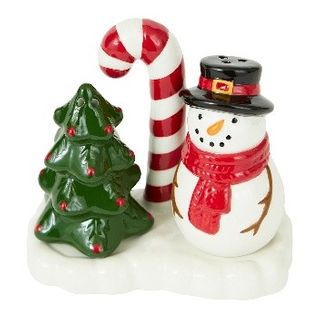 DII SNOWMAN TREE SALT & PEPPER SET