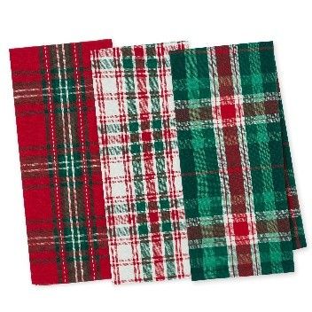 DII PLAID DISH TOWELS-SET OF 3