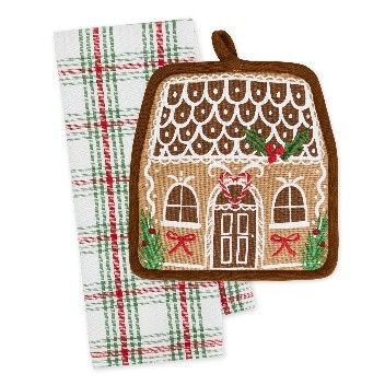 DII GINGERBREAD HOUSE POT HOLDER GIFT SET