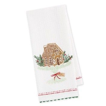 DII GINGERBREAD EMBELLISHED DISH TOWEL