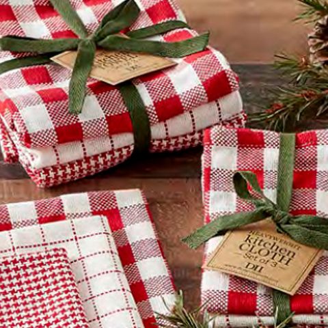 DII HOLIDAY CHECKS HEAVYWEIGHT DISH TOWELS - SET OF 3