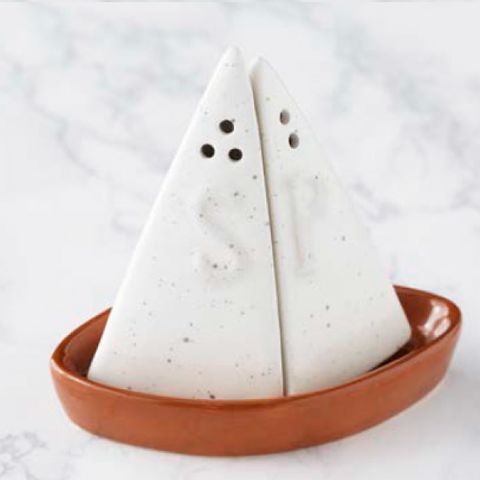 DII CERAMIC SAILBOAT SALT & PEPPER SET