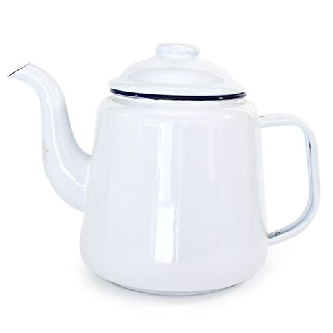 FALCON ENAMEL TEAPOT 14CM -WHT/BLUE