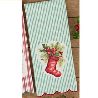DII FESTIVE STOCKING DISH TOWEL