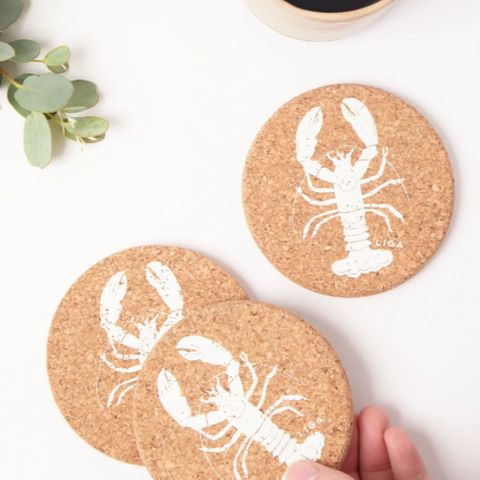 LIGA NATURAL ROUND COASTER - LOBSTER