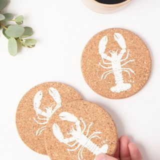 LIGA NATURAL ROUND COASTER - LOBSTER