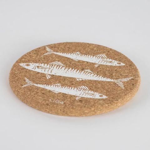 LIGA NATURAL ROUND COASTER - MACKEREL