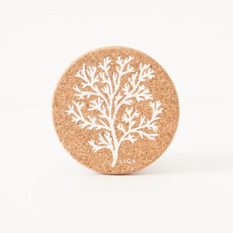 LIGA NATURAL ROUND COASTER - CORAL 10CM