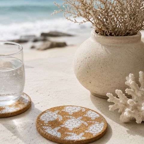 LIGA NATURAL ROUND COASTER - TURTLES