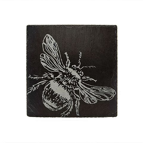 SELBRAE HOUSE SINGLE SLATE COASTER 11X11CM - BEE
