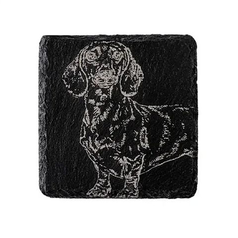 SELBRAE HOUSE SINGLE SLATE COASTER 11X11CM - DACHSHUND